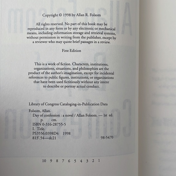 Day of Confession - Allan Folsom. hardcover. VG Condition. Thriller - Picture 10 of 12